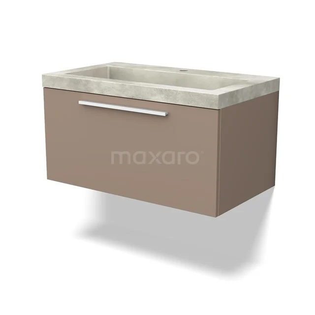 Modulo Vanity units with basin | 80 cm Taupe Flat front Concrete 1 drawer BMW11-03799