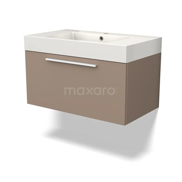 Modulo Vanity units with basin | 80 cm Taupe Flat front Mineral marble 1 drawer BMW11-03803