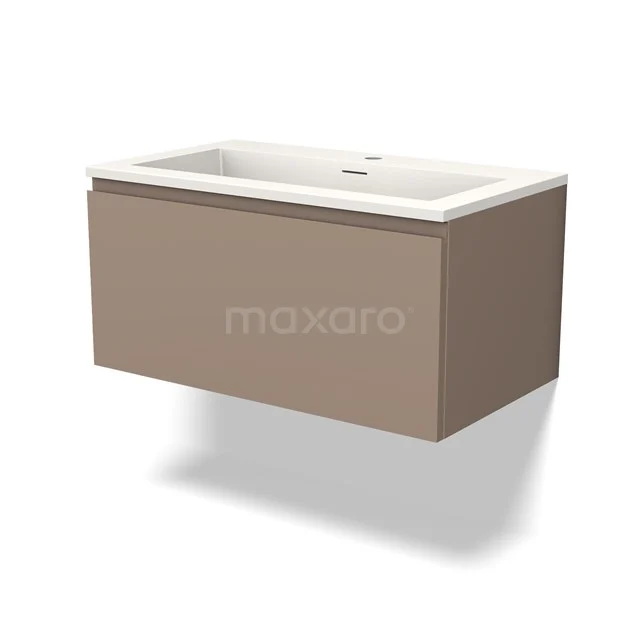 Modulo Vanity units with basin | 80 cm Taupe Handle-less front Solid surface 1 drawer BMW11-03810
