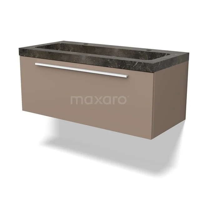 Modulo Vanity units with basin | 100 cm Taupe Flat front Natural stone 1 drawer BMW11-03831