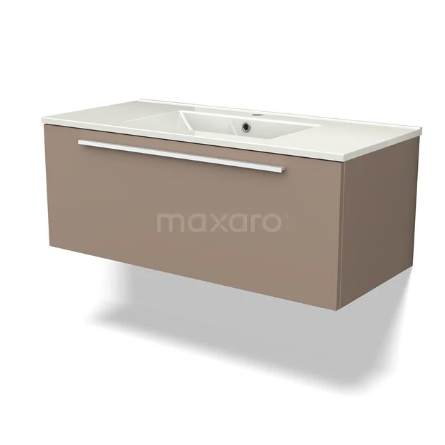 Modulo Vanity units with basin | 100 cm Taupe Flat front Ceramic 1 drawer BMW11-03837
