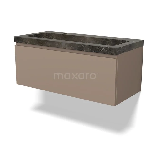 Modulo Vanity units with basin | 100 cm Taupe Handle-less front Natural stone 1 drawer BMW11-03851