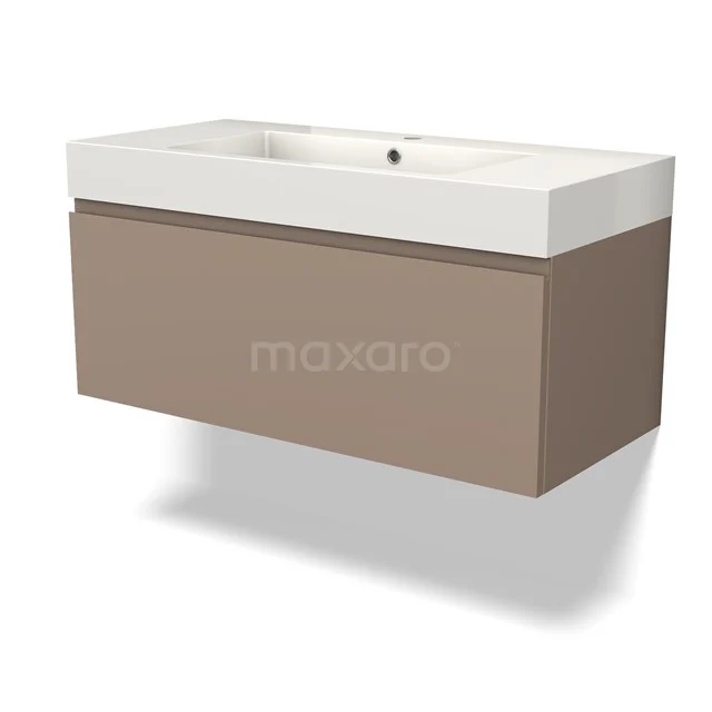 Modulo Vanity units with basin | 100 cm Taupe Handle-less front Mineral marble 1 drawer BMW11-03859