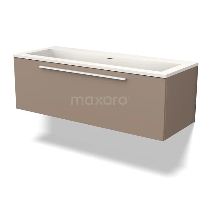 Modulo Badkamermeubel met wastafel | 120 cm Taupe Vlak front Solid surface 1 lade BMW11-03871