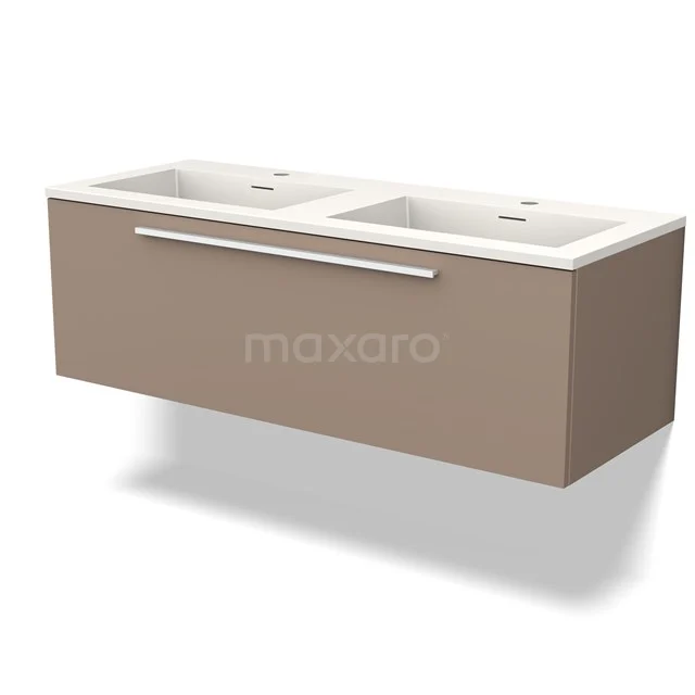 Modulo Badkamermeubel met wastafel | 120 cm Taupe Vlak front Solid surface 1 lade BMW11-03873