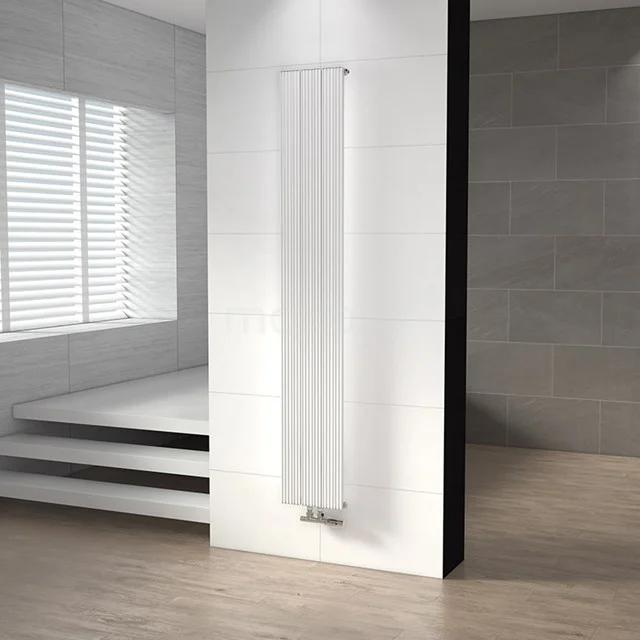 Aluminium Design-Heizkörper Uranus Matt Weiß 899 Watt 28x180cm Vertikal DR53_0318SWN Schlanker vertikaler Heizkörper, weiß, modernes Design, ideal für Badezimmerheizung, Wandmontage, hochwertige Metalloberfläche.
