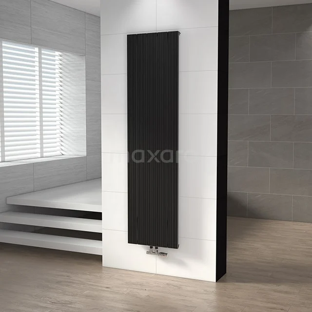 Uranus Designradiator | 47x180 cm Mat zwart 1499 W att Aluminium Centrale verwarming DR53_0518SBN