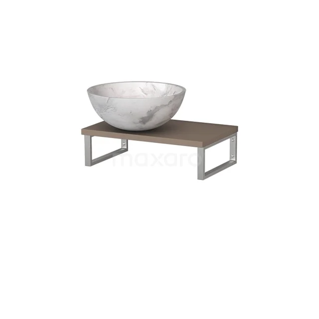 Modulo Pico Basin worktop with countertop wash basin | 41 cm Taupe White marble Natural stone TMK01-00566