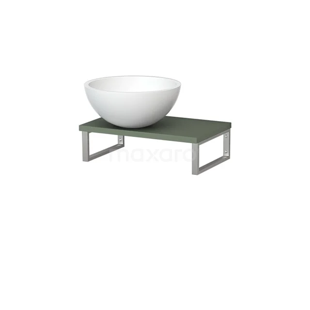 Modulo Pico Basin worktop with countertop wash basin | 41 cm Sage green Matte white Solid surface TMK01-00577