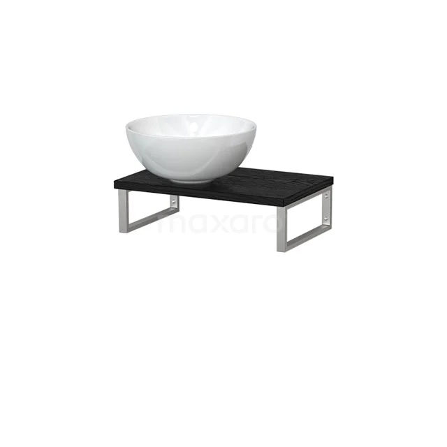 Modulo Pico Basin worktop with countertop wash basin | 41 cm Black oak High-gloss white Ceramic TMK01-00585