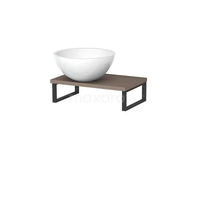 Modulo Pico Basin worktop with countertop wash basin | 41 cm Taupe High-gloss white Mineral marble TMK01-00602