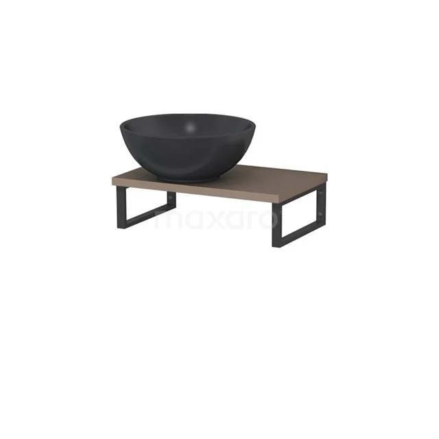 Modulo Pico Basin worktop with countertop wash basin | 41 cm Taupe Matte black Quartz TMK01-00610