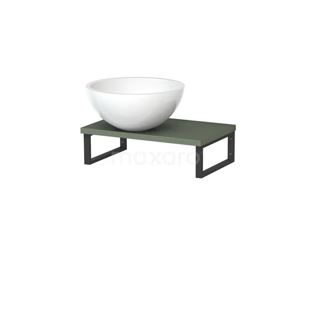 Modulo Pico Basin worktop with basin worktop | 41 cm Sage green High-gloss white Mineral marble TMK01-00615