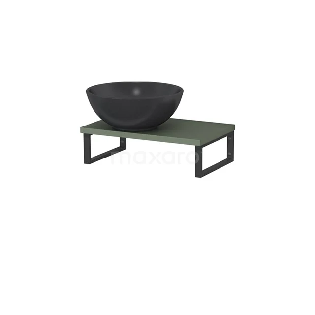 Modulo Pico Basin worktop with countertop wash basin | 41 cm Sage green Matte black Quartz TMK01-00623