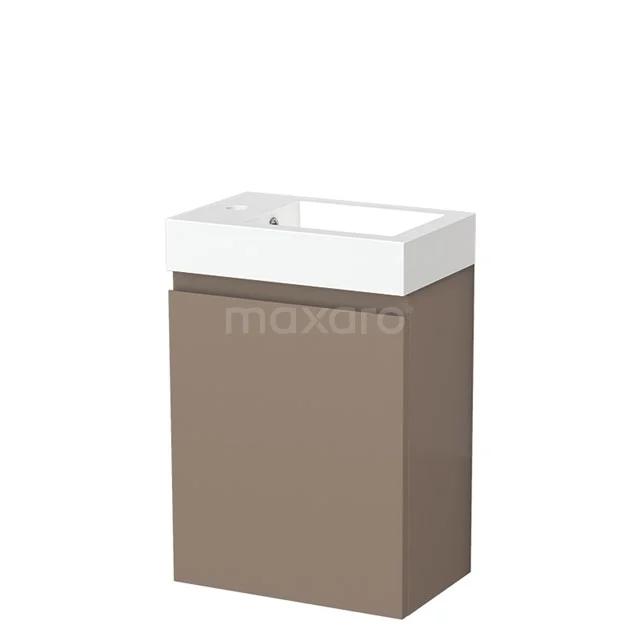 Modulo Pico Toiletmeubel met wastafel | 40 cm Taupe Greeploos front Mineraalmarmer TMW10-00440