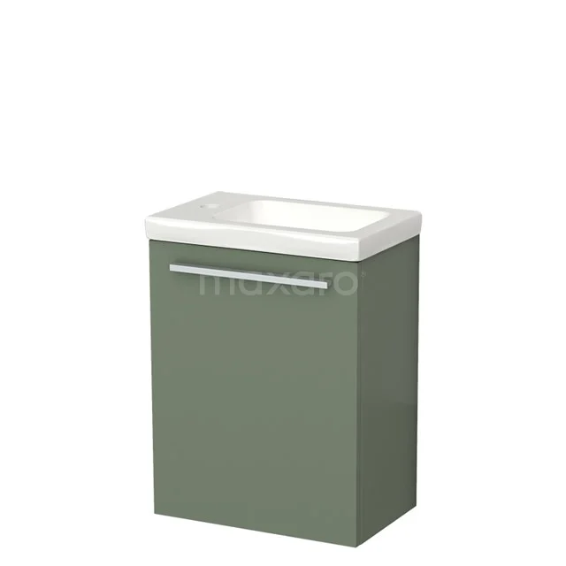 Modulo Pico Toiletmeubel met wastafel | 40 cm Saliegroen Vlak front Keramiek TMW10-00453