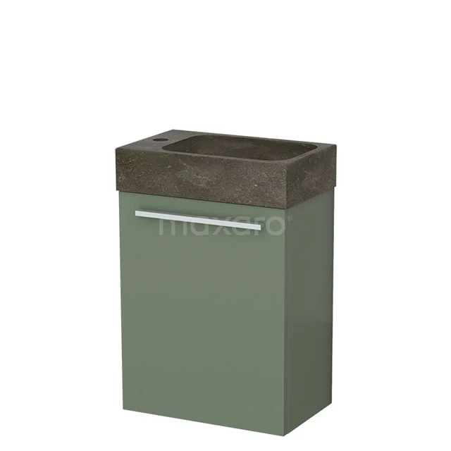 Modulo Pico Toilet unit with basin | 40 cm Sage green Flat front Natural stone TMW10-00454