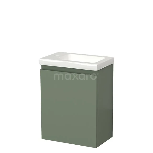 Modulo Pico Toiletmeubel met wastafel | 40 cm Saliegroen Greeploos front Keramiek TMW10-00461