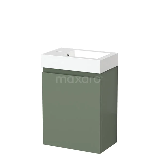 Modulo Pico Toiletmeubel met wastafel | 40 cm Saliegroen Greeploos front Mineraalmarmer TMW10-00464