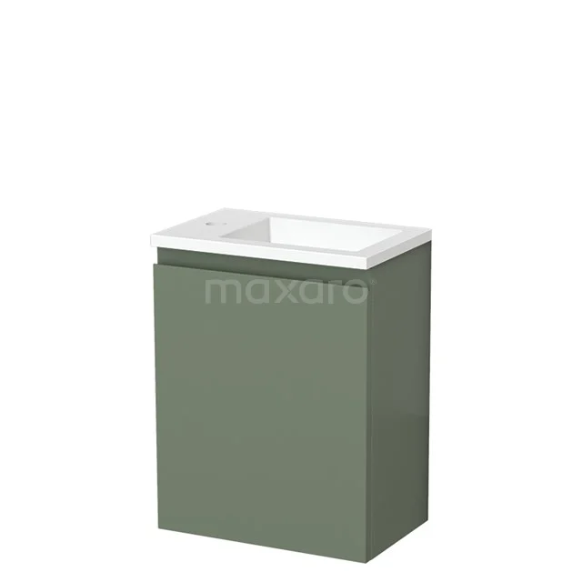 Modulo Pico Toiletmeubel met wastafel | 40 cm Saliegroen Greeploos front Solid surface TMW10-00465