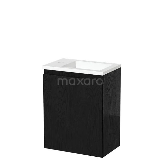 Modulo Pico Toiletmeubel met wastafel | 40 cm Zwart eiken Greeploos front Solid surface TMW10-00489