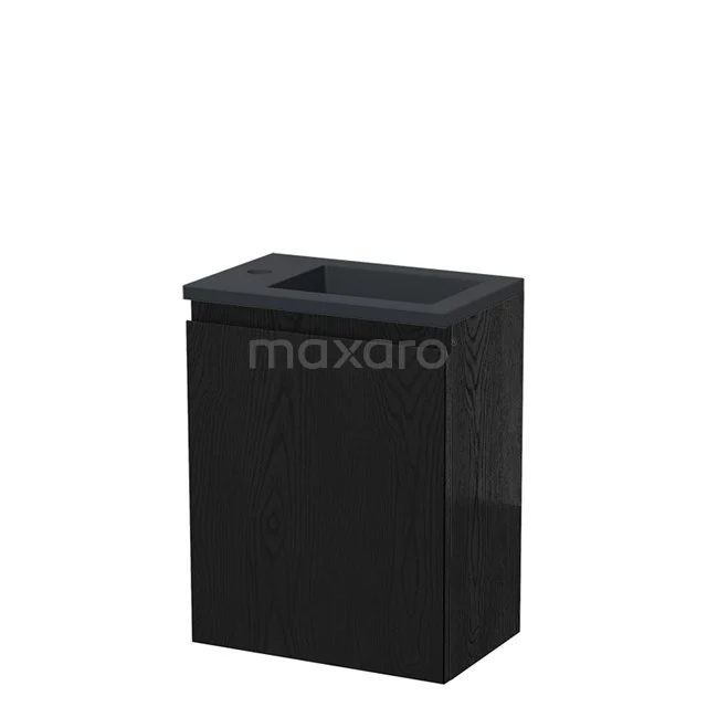 Modulo Pico Toiletmeubel met wastafel | 40 cm Zwart eiken Greeploos front Quartz TMW10-00500
