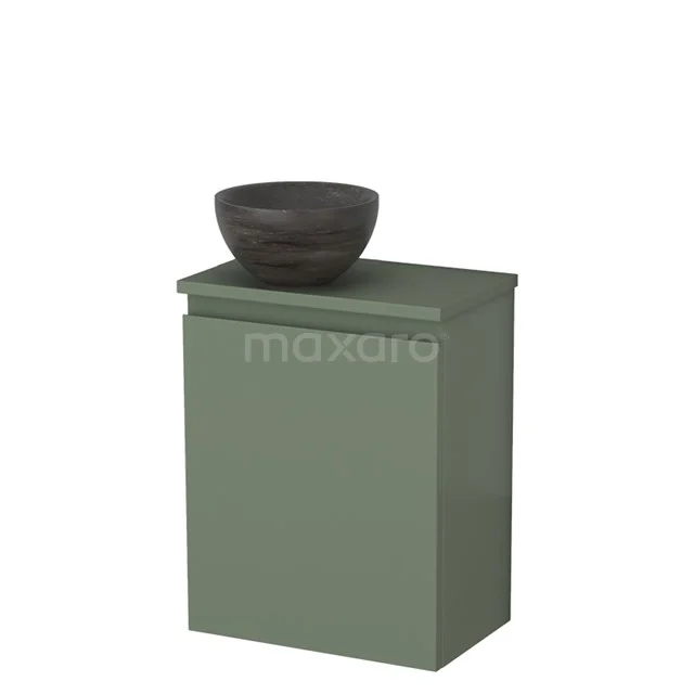 Toilet unit with wash basin | 41 cm Sage green Handleless front Blue stone Natural stone countertop wash basin Sage green worktop TMK10-12720