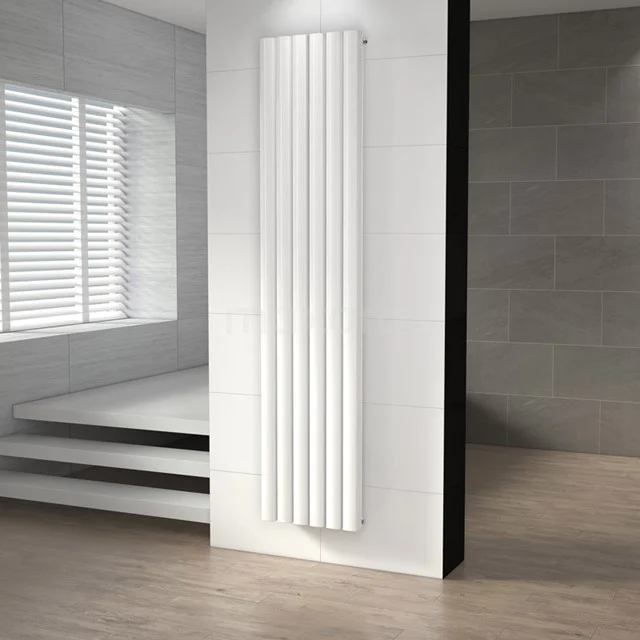 Aluminium Design-Heizkörper Neptun Hochglanz Weiß 2940 Watt 44,5x200cm Vertikal DR54_0620GWN Weiße vertikale Design-Heizkörper mit schlanken Paneelen, ideal für moderne Bäder. Passt stilvoll in jeden Raum.