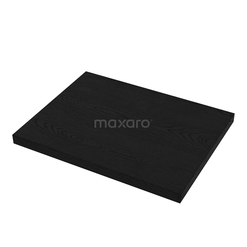 Modulo Waschtischplatte, 60 cm, Schwarze Eiche T06-0600-33100 Schwarzes Hartstein-Ablage für Badezimmer, rechteckig, schlichtes Design, ideal für stilvollen Stauraum im Badezimmer.