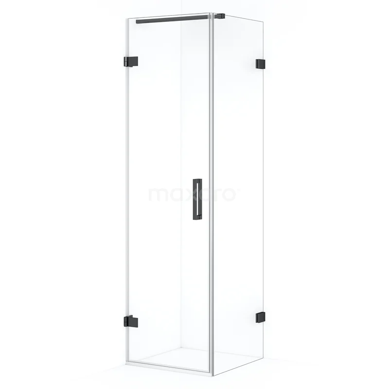 Diamond Shower enclosure | 60x50 cm Black chrome Clear glass Pivot door Rectangle CDA210605120BC