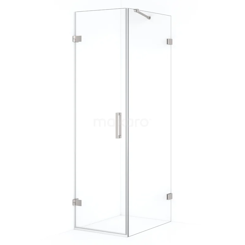 Diamond Shower enclosure | 80x60 cm Stainless steel Clear glass Pivot door Rectangle CDA210608220BR