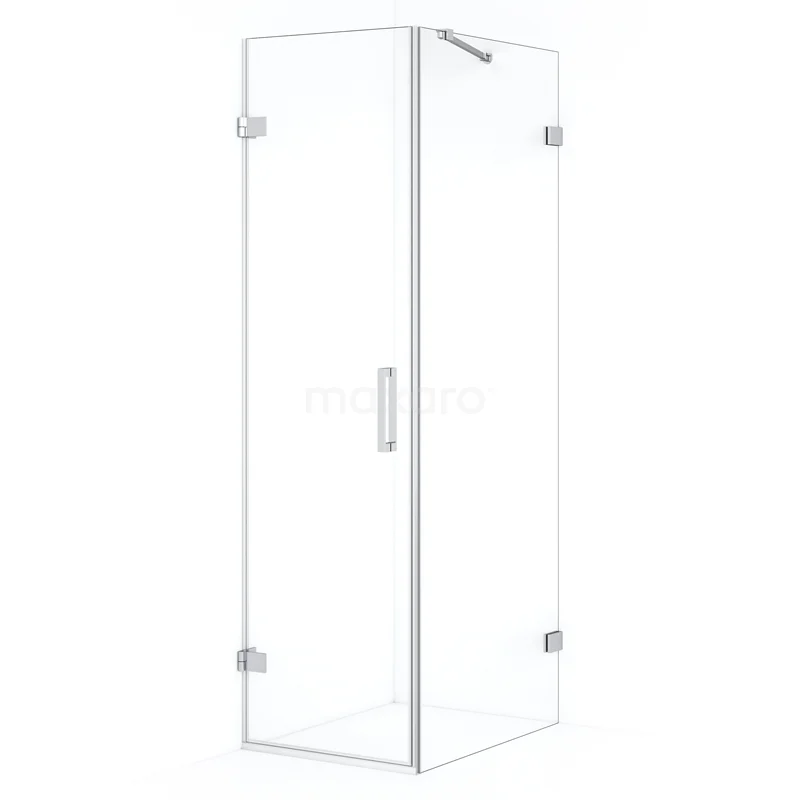 Diamond Shower enclosure | 80x60 cm Chrome Clear glass Pivot door Rectangle CDA210608220C