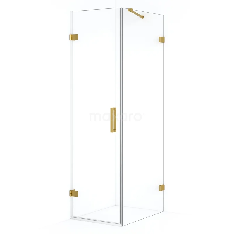 Diamond Shower enclosure | 80x60 cm Gold Clear glass Pivot door Rectangle CDA210608220GG
