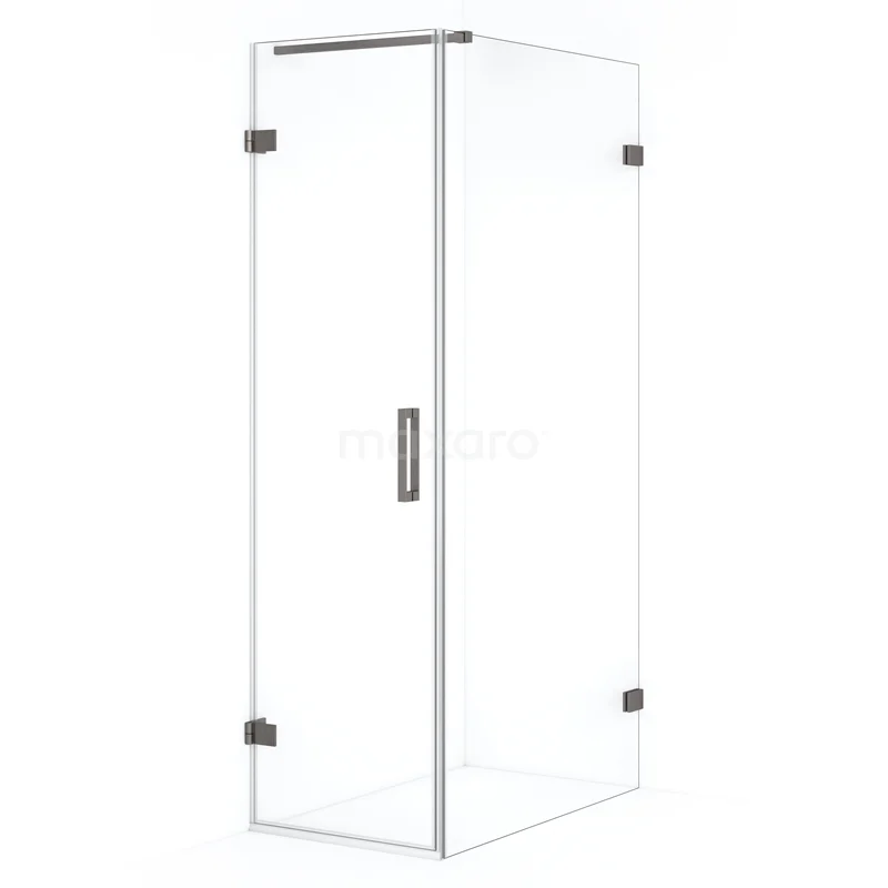 Diamond Shower enclosure | 100x60 cm Black metal Clear glass Pivot door Rectangle CDA210610120ZM