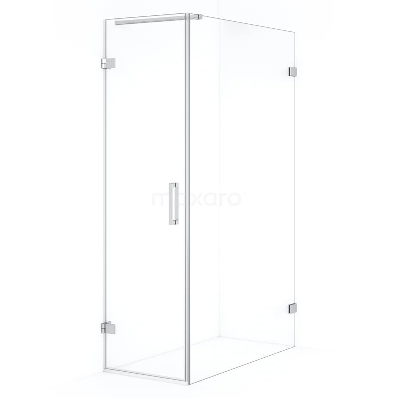 Diamond Shower enclosure | 110x60 cm Chrome Clear glass Pivot door Rectangle CDA210611120C