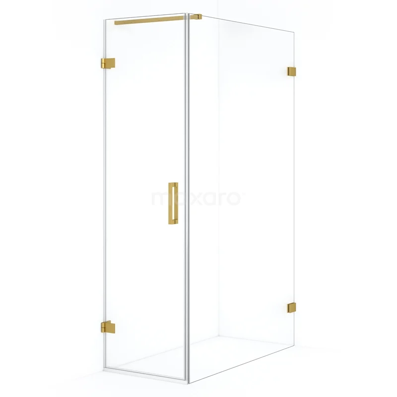 Diamond Shower enclosure | 110x60 cm Gold Clear glass Pivot door Rectangle CDA210611120GG