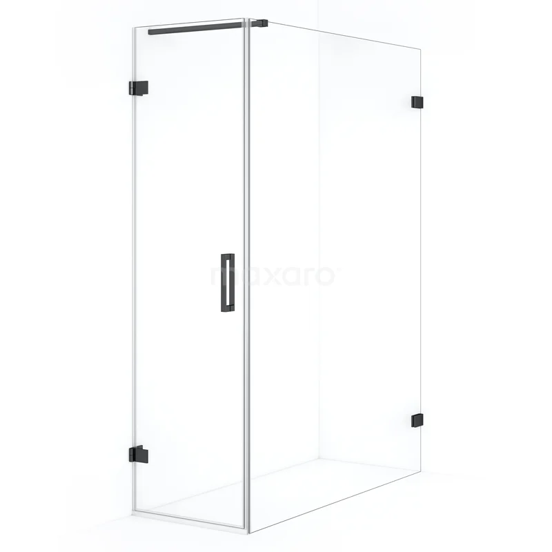 Diamond Shower enclosure | 130x60 cm Black chrome Clear glass Pivot door Rectangle CDA210613120BC