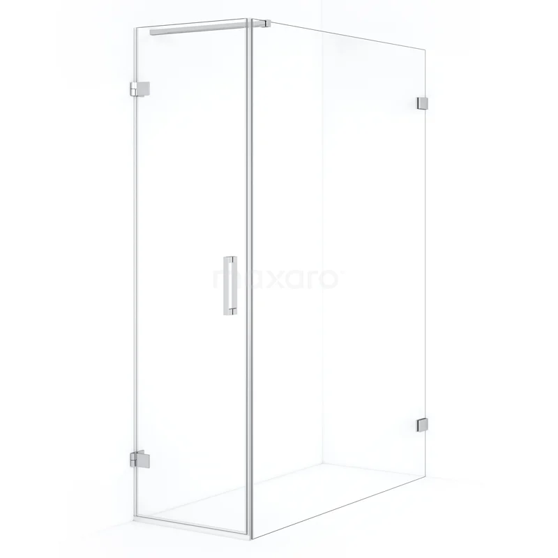 Diamond Shower enclosure | 130x60 cm Chrome Clear glass Pivot door Rectangle CDA210613120C