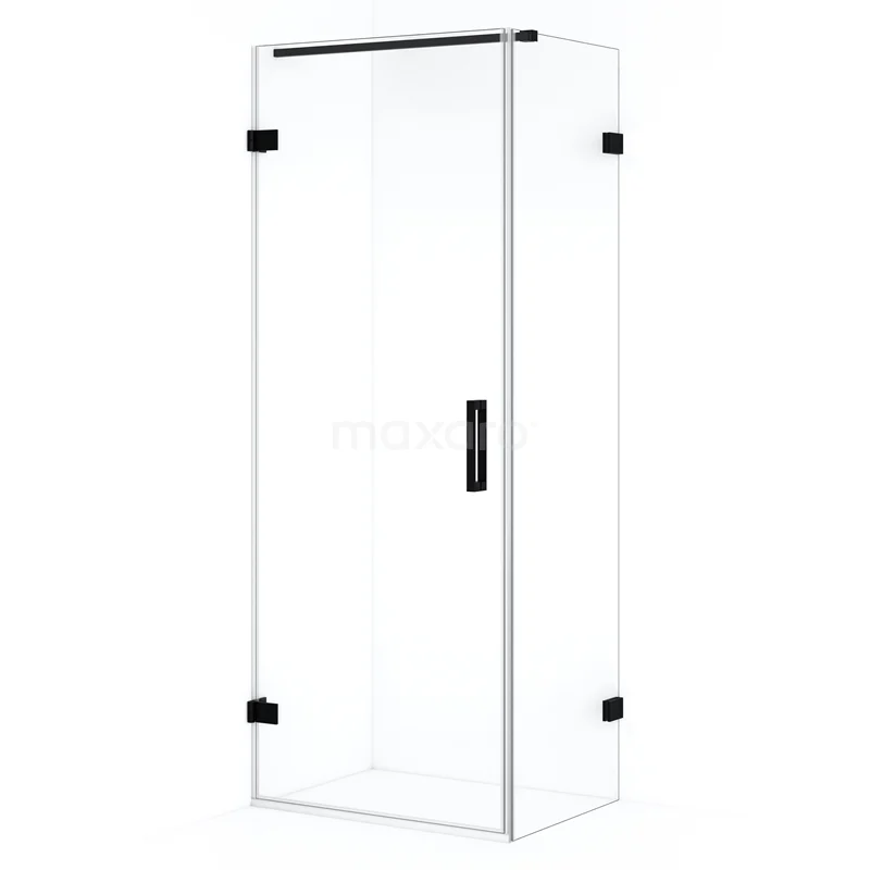 Duschkabine Diamond CDA210706120MB Glas Duschkabine mit rechten Winkeln, Schwarz metallischen Akzenten und Tür, ideal für einen modernen Badezimmer Stil.