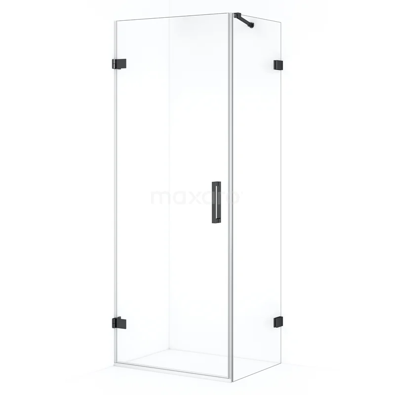 Diamond Shower enclosure | 70x60 cm Black chrome Clear glass Pivot door Rectangle CDA210706220BC