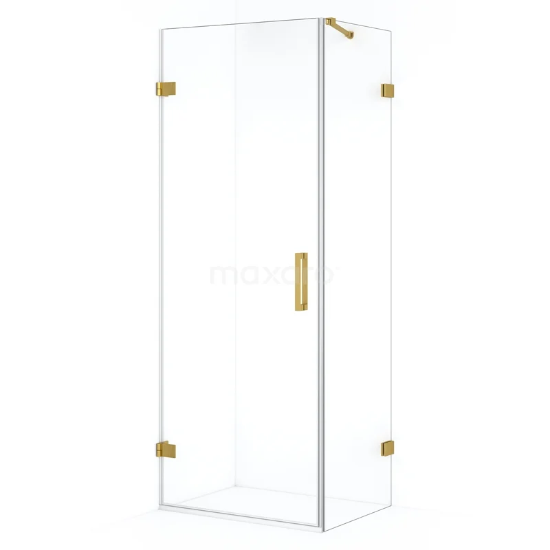 Diamond Shower enclosure | 70x50 cm Gold Clear glass Pivot door Rectangle CDA210705220GG