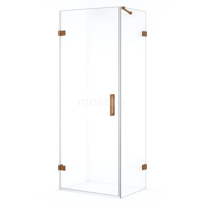 Diamond Shower enclosure | 70x50 cm Copper Clear glass Pivot door Rectangle CDA210705220KP