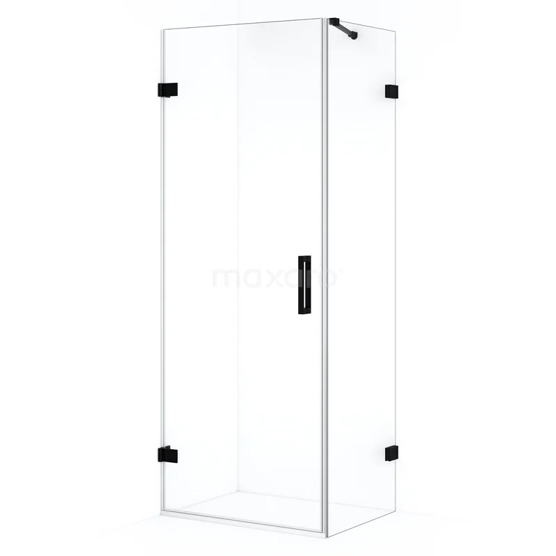 Diamond Shower enclosure | 70x50 cm Matte black Clear glass Pivot door Rectangle CDA210705220MB