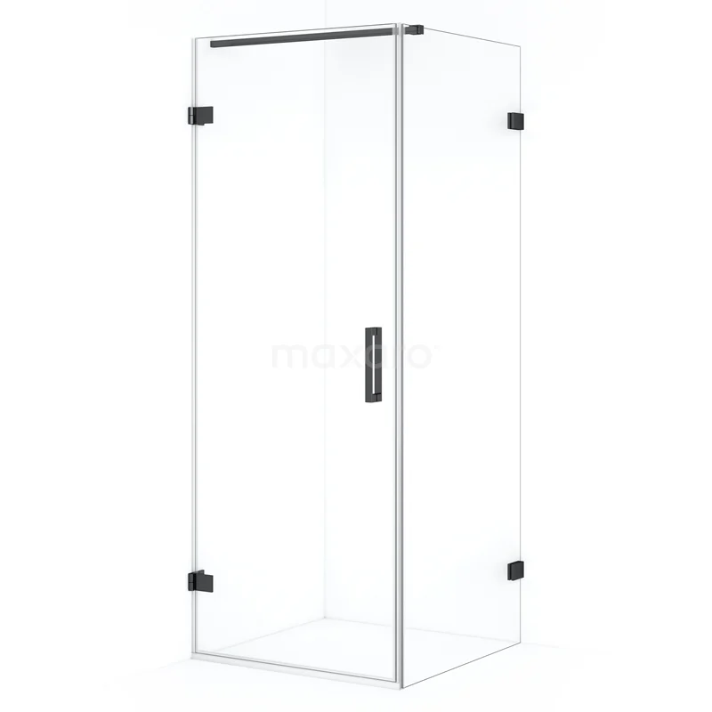 Diamond Shower enclosure | 80x80 cm Black chrome Clear glass Pivot door Square CDA210808120BC