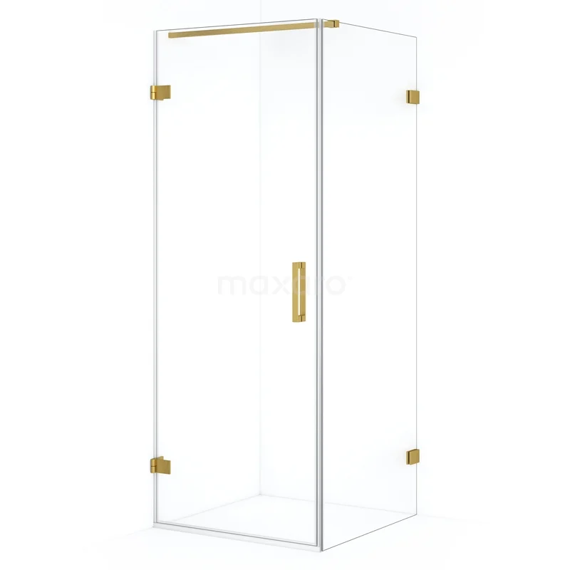 Diamond Shower enclosure | 80x70 cm Gold Clear glass Pivot door Rectangle CDA210708120GG