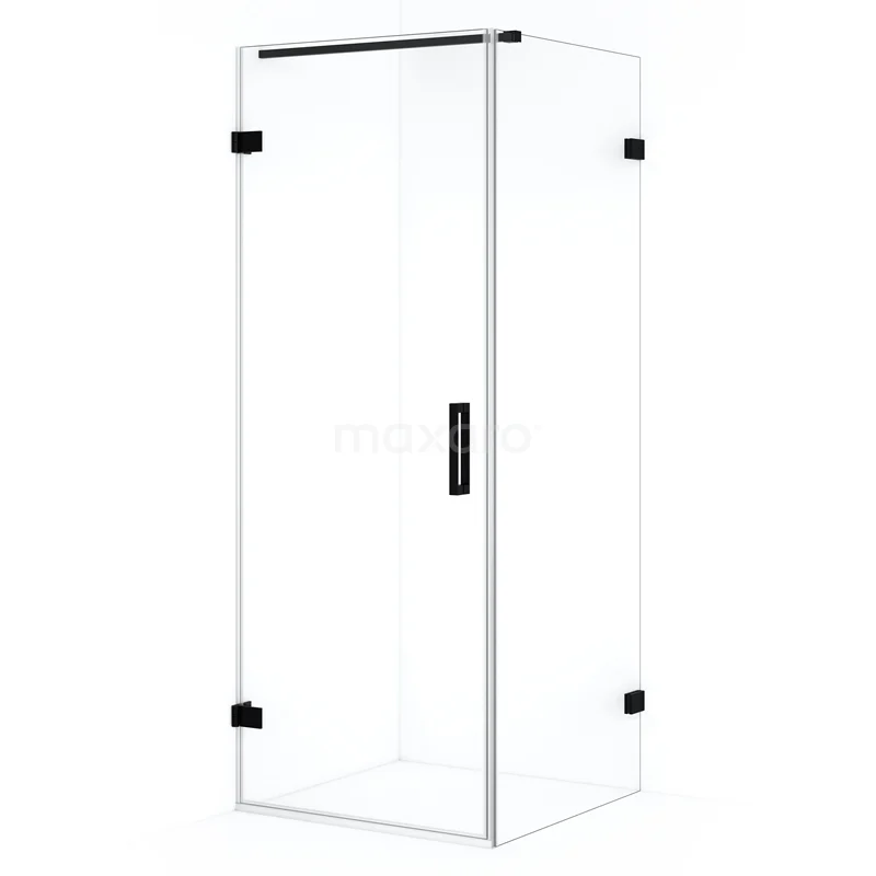 Diamond Shower enclosure | 80x70 cm Matte black Clear glass Pivot door Rectangle CDA210807120MB