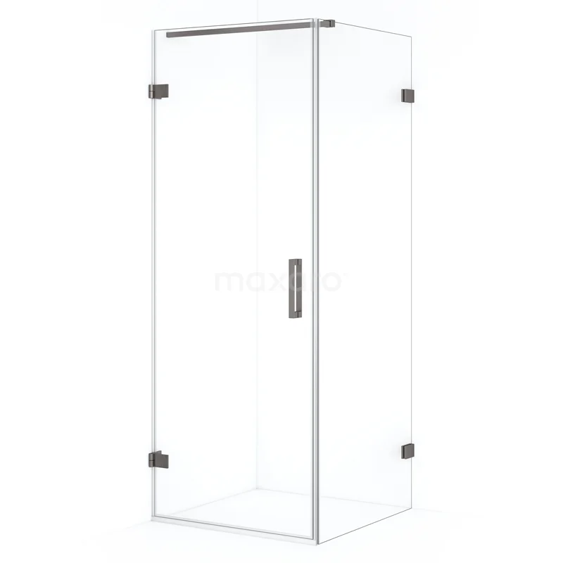 Diamond Shower enclosure | 70x70 cm Black metal Clear glass Pivot door Square CDA210707120ZM