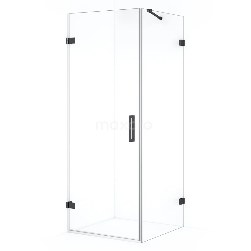 Diamond Shower enclosure | 70x70 cm Black chrome Clear glass Pivot door Square CDA210707220BC