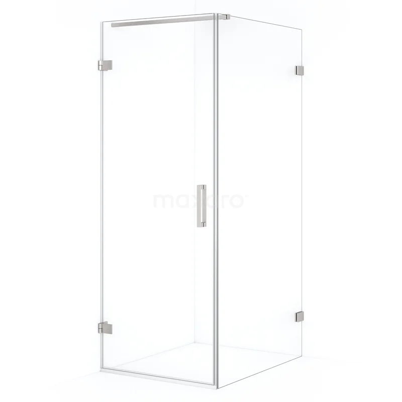 Diamond Shower enclosure | 90x80 cm Stainless steel Clear glass Pivot door Rectangle CDA210809120BR