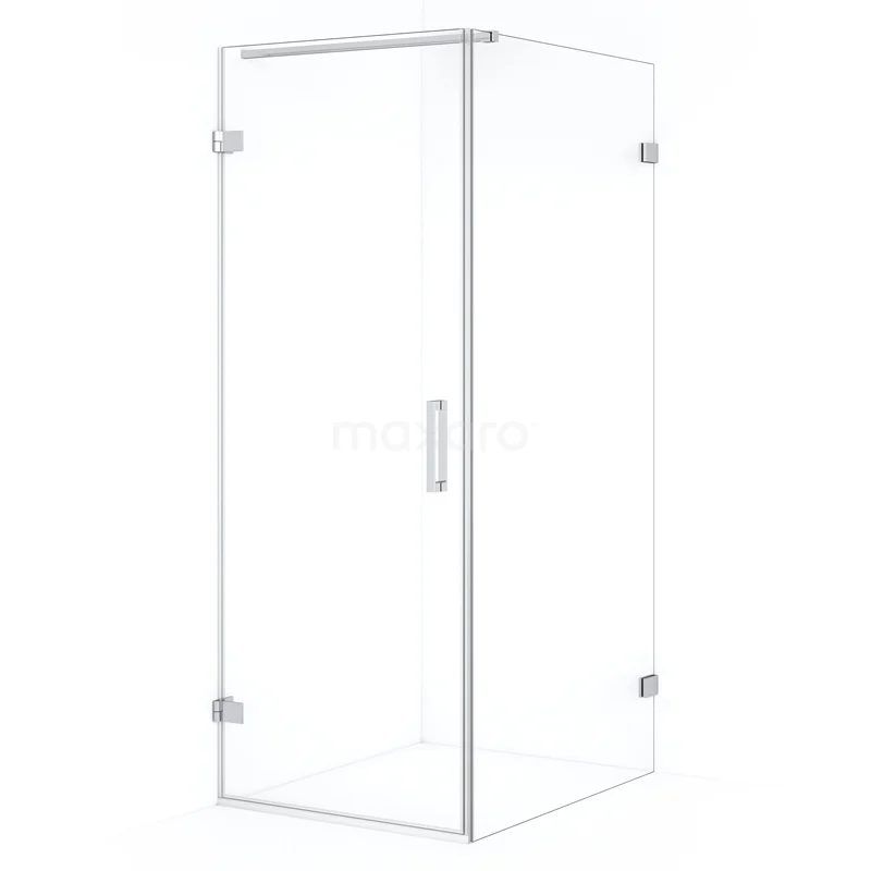 Diamond Shower enclosure | 90x80 cm Chrome Clear glass Pivot door Rectangle CDA210809120C